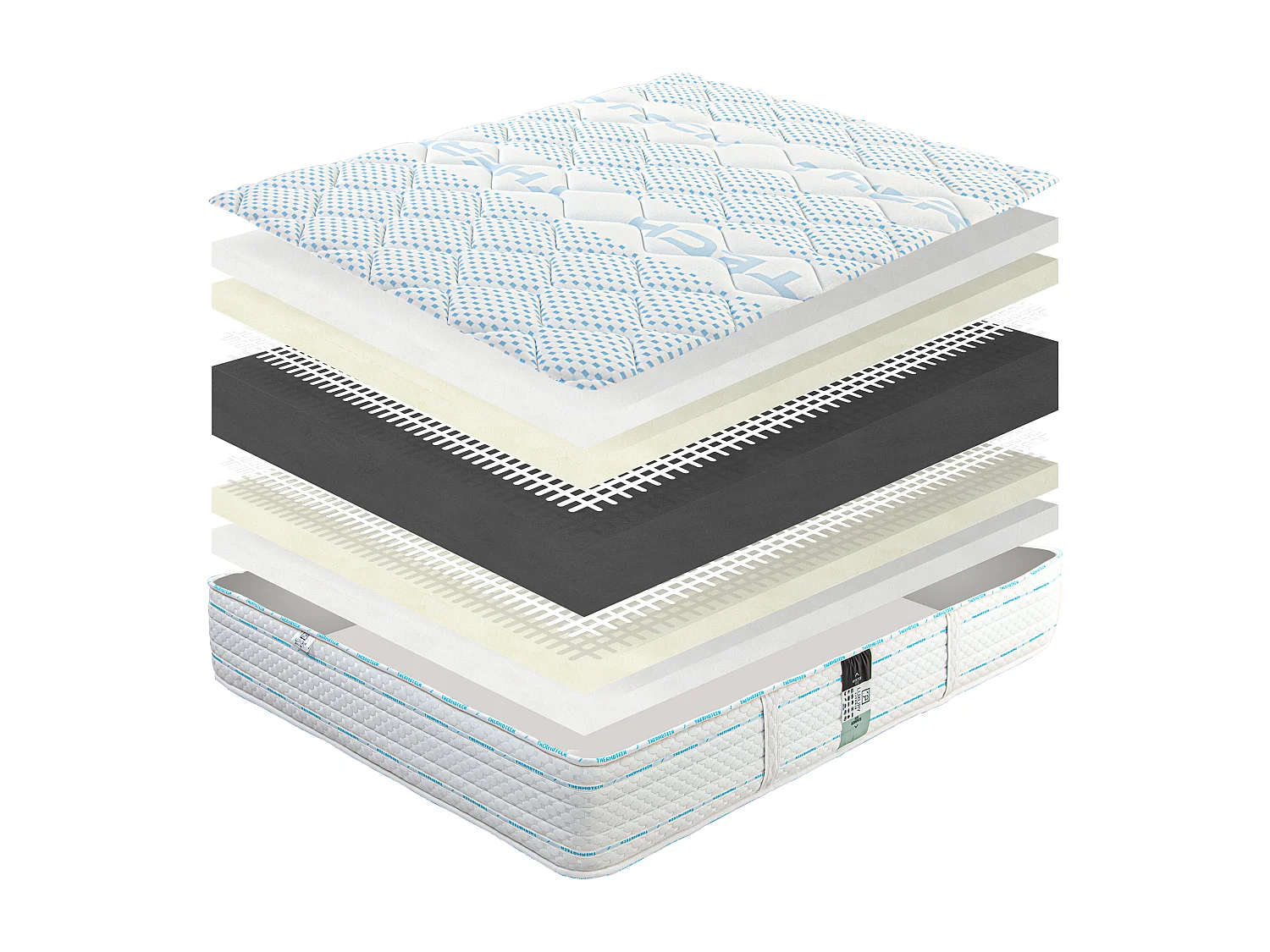Matelas Funnybed, 22cm, mousse haute densité, ferme, indépendance du couchage, réversible