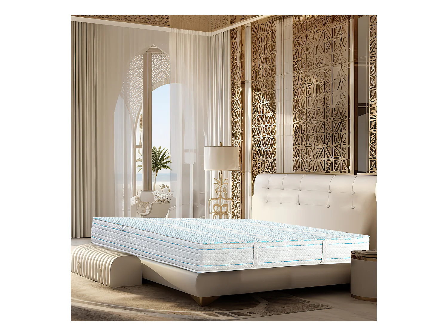 Colchão 90x190 cm, Royal Dream, 24cm, espuma de memória, firme, zonas de descanso independentes, face verão/inverno