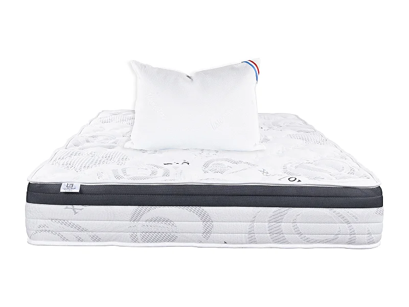 Colchão Sleeplux em látex ergonômico 90x190 cm, reversível verão/inverno, alta densidade + Travesseiro de memória de forma