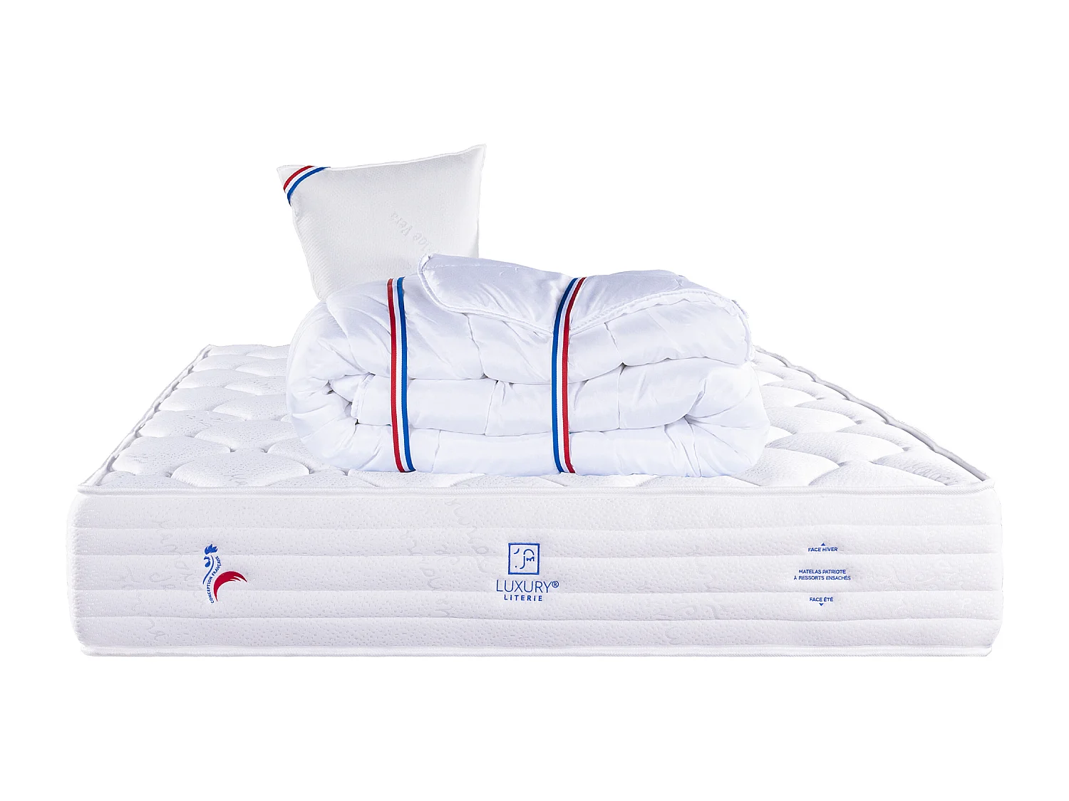 Matelas 90x190 cm, Patriote Mousse, 27cm, Soutien ferme + Oreiller + Couette