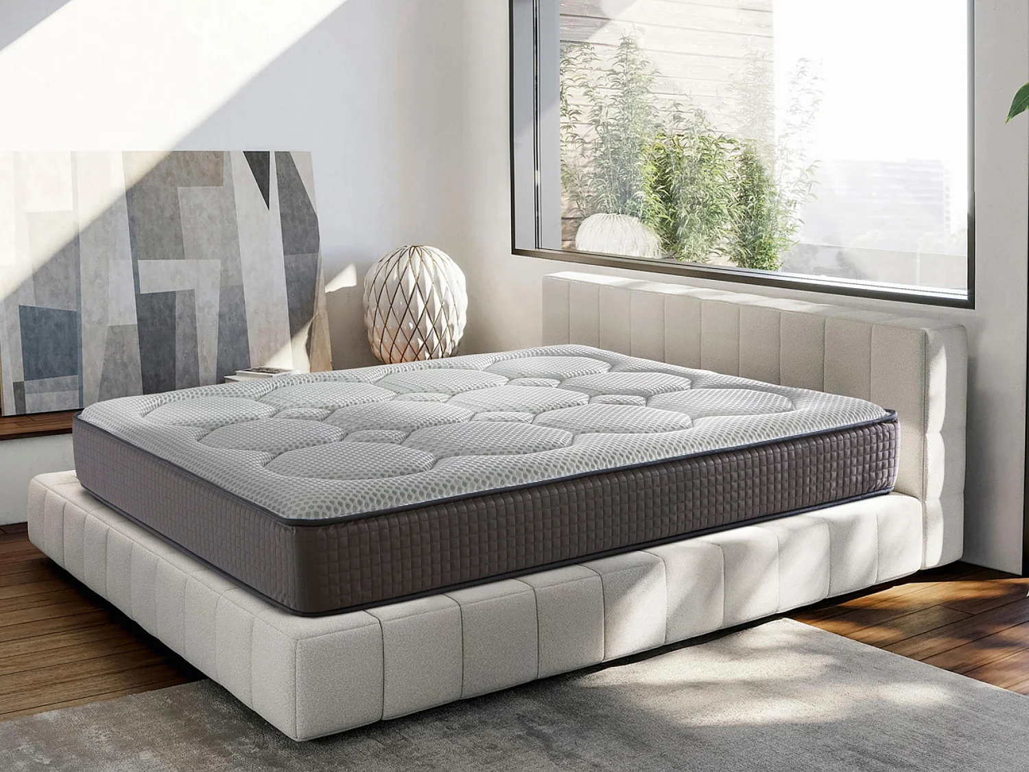 Matelas 135X190 HIDRA VISCO Épaisseur 22 CM - Mousse à mémoire de forme - Haute adaptabilité - Ferme et élégant -2 faces Eté/hiver