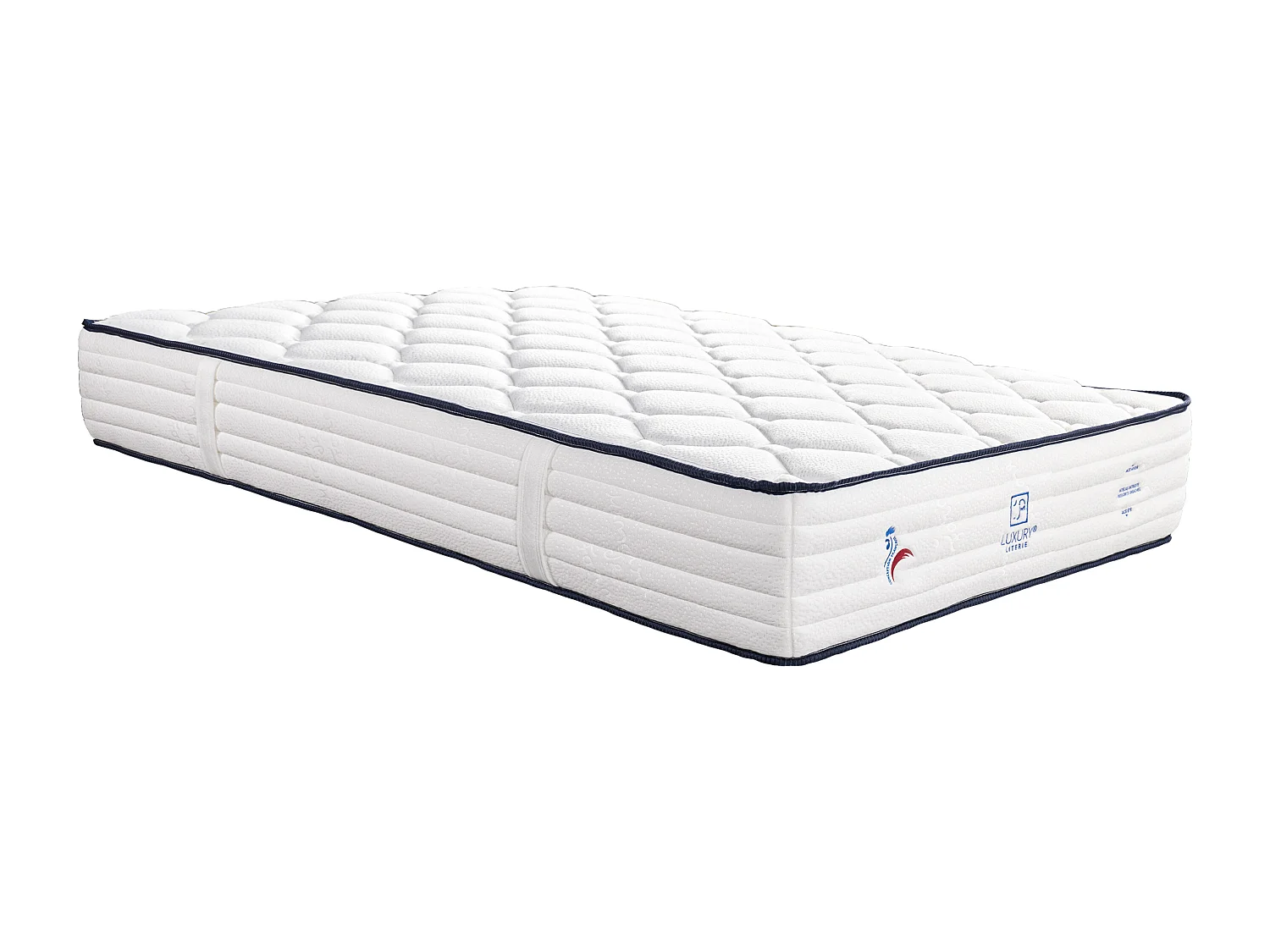 Matelas 90x190 cm, Patriote, 27cm, Ressorts Ensachés, Soutien ferme + Oreiller + Couette