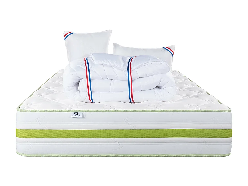 Matelas 140x190 cm, Rêverie, 30 cm, mémoire de forme, ferme + 2 oreillers + couette