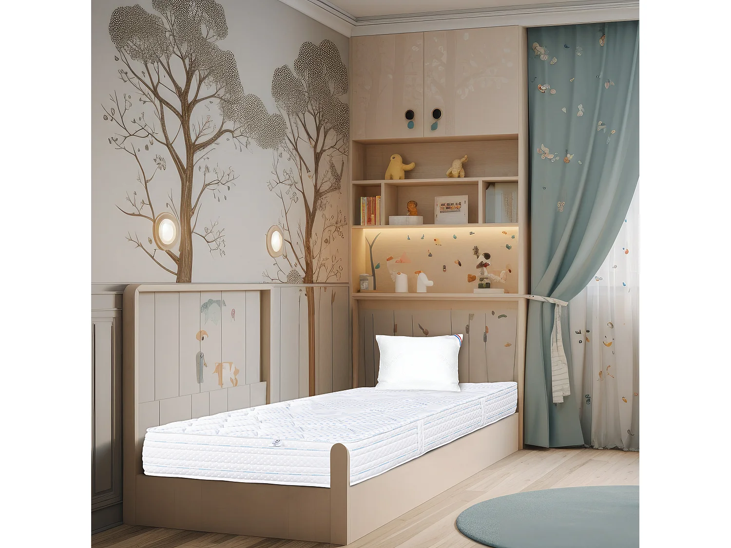 Matelas 90x190 cm, Thermotec, 24 cm, mémoire de forme, ferme + 1 oreiller