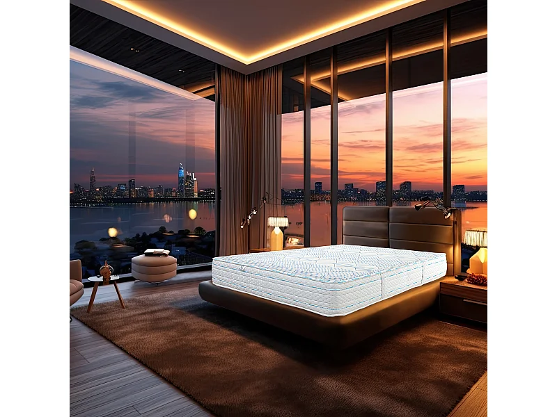 Matelas 140x190 cm, Funnybed, 24cm, mémoire de forme, ferme