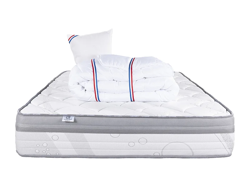 Matelas 90x190 cm, ViscoPlus, 26 cm, mémoire de forme, ferme + 1 oreiller + couette