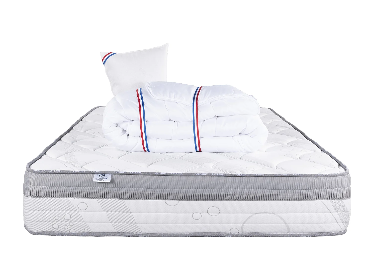 Colchão 90x190 cm, ViscoPlus, 26 cm, espuma de memória, firme, face verão/inverno + 1 almofada + edredom