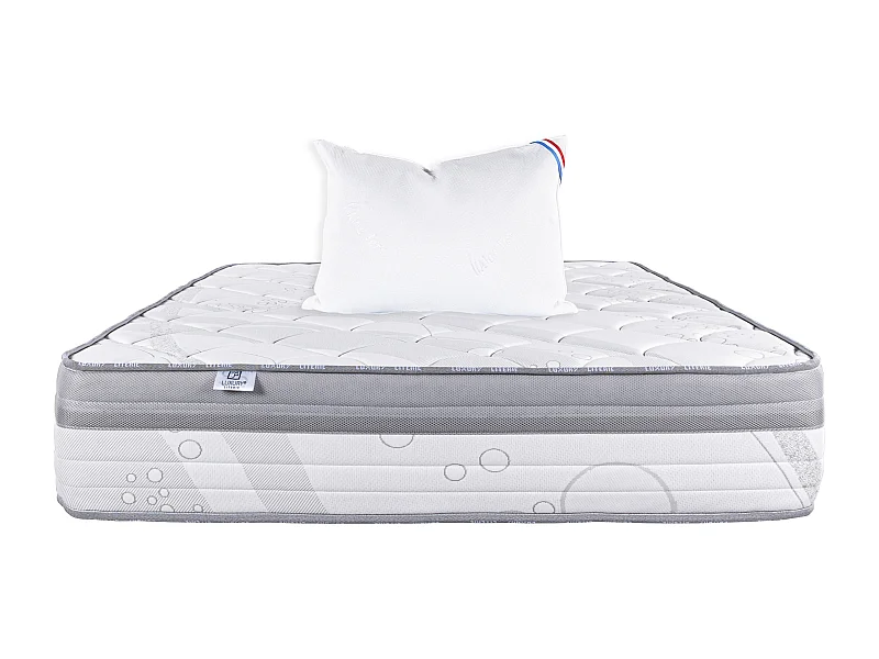 Matelas 90x190 cm, Relaxation, 26cm, Ressorts Ensachés, Soutien ferme + Oreiller