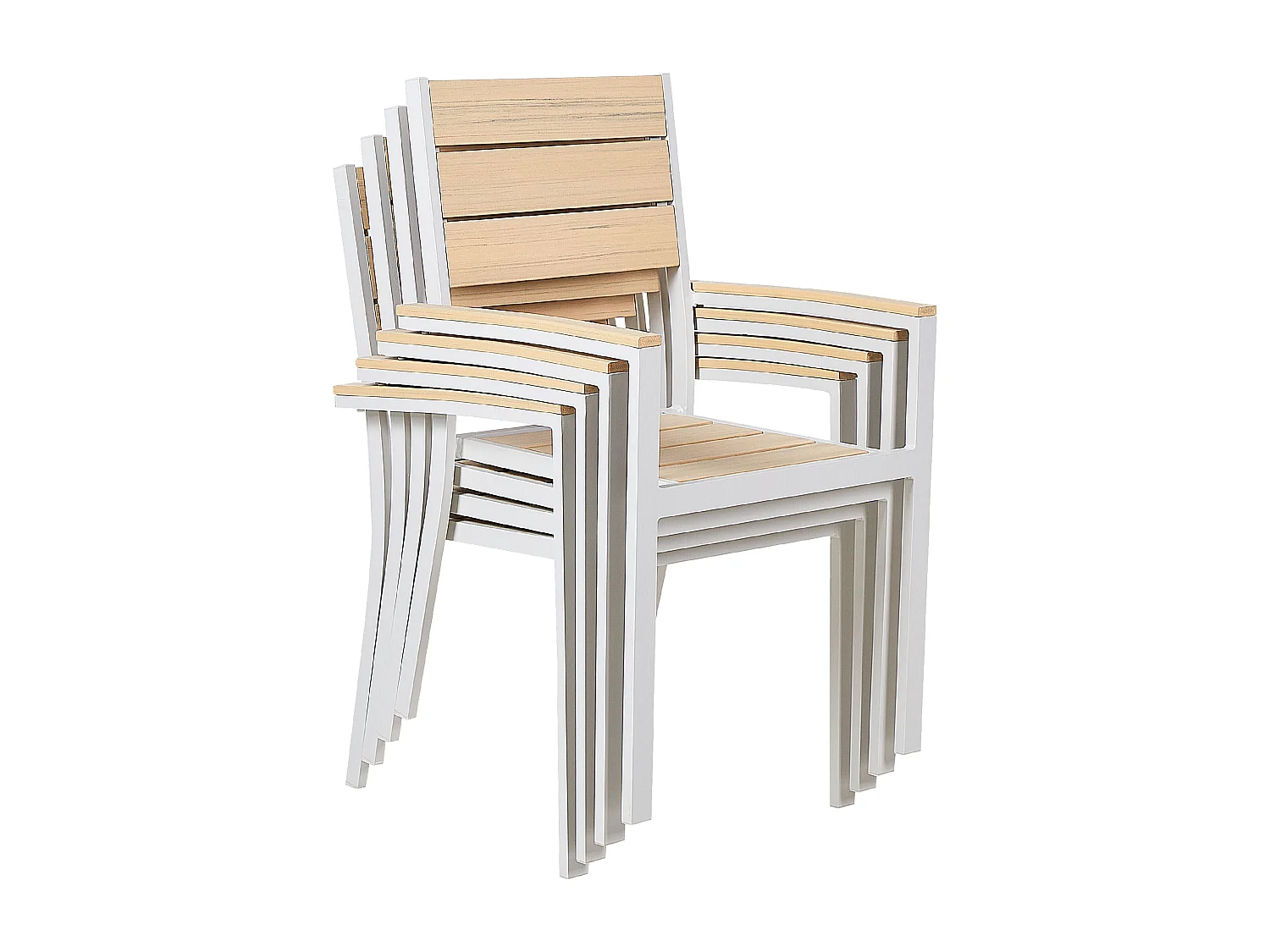 Lot de 4 chaises de jardin PRATO Beige
