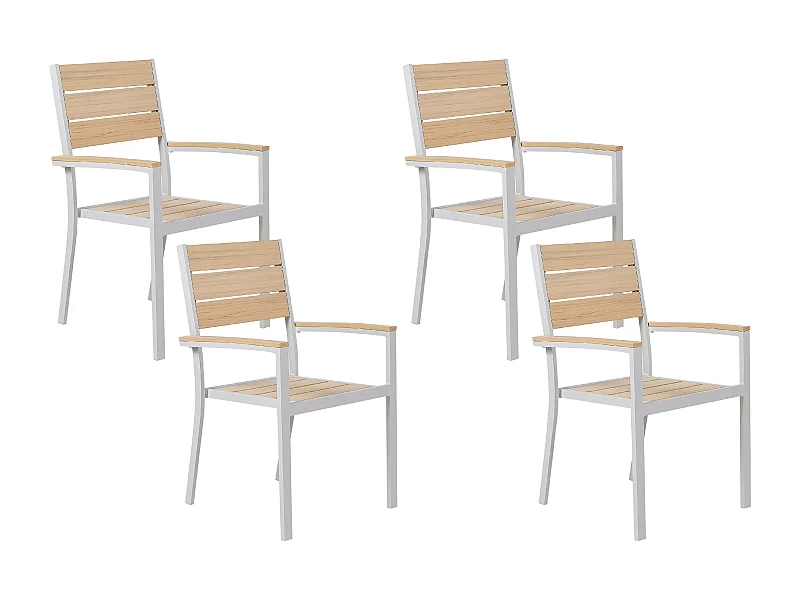 Lot de 4 chaises de jardin PRATO Beige