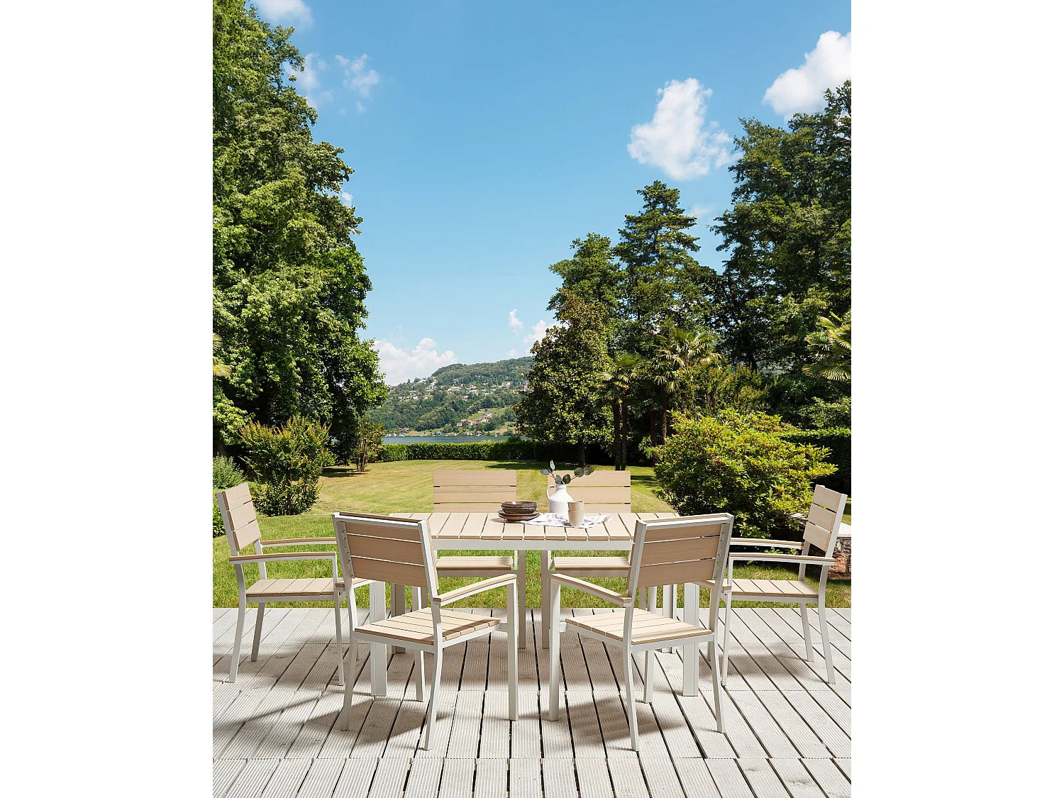 Gartenstuhl 6er Set COMO Beige