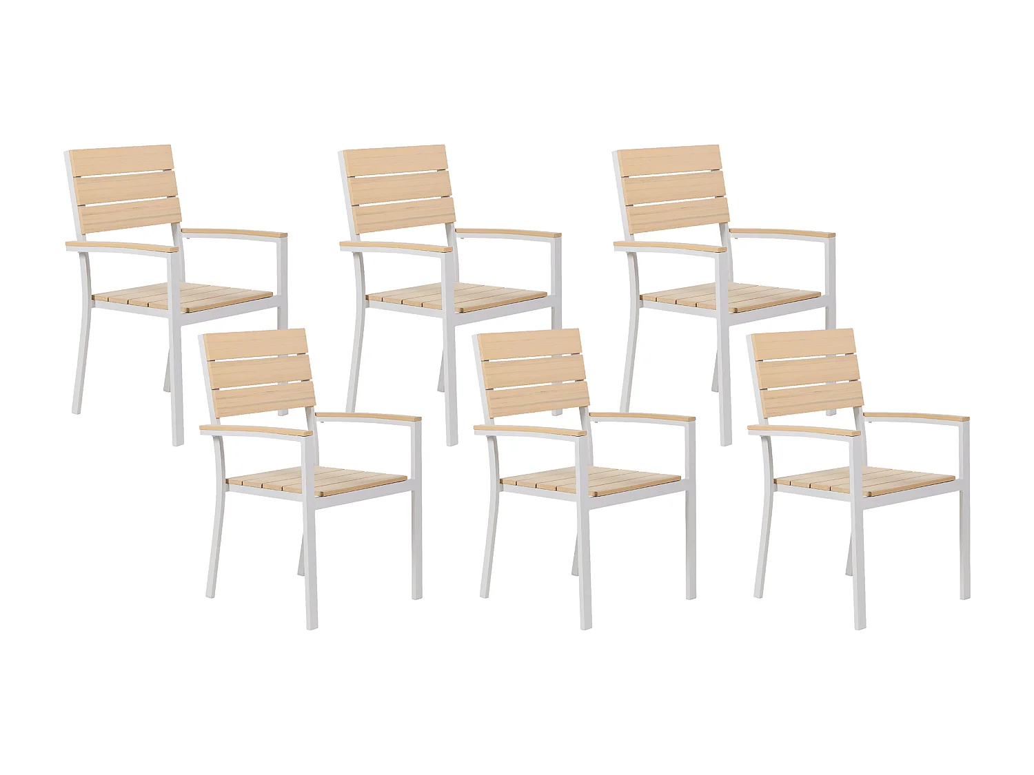 Lot de 6 chaises de jardin COMO Beige