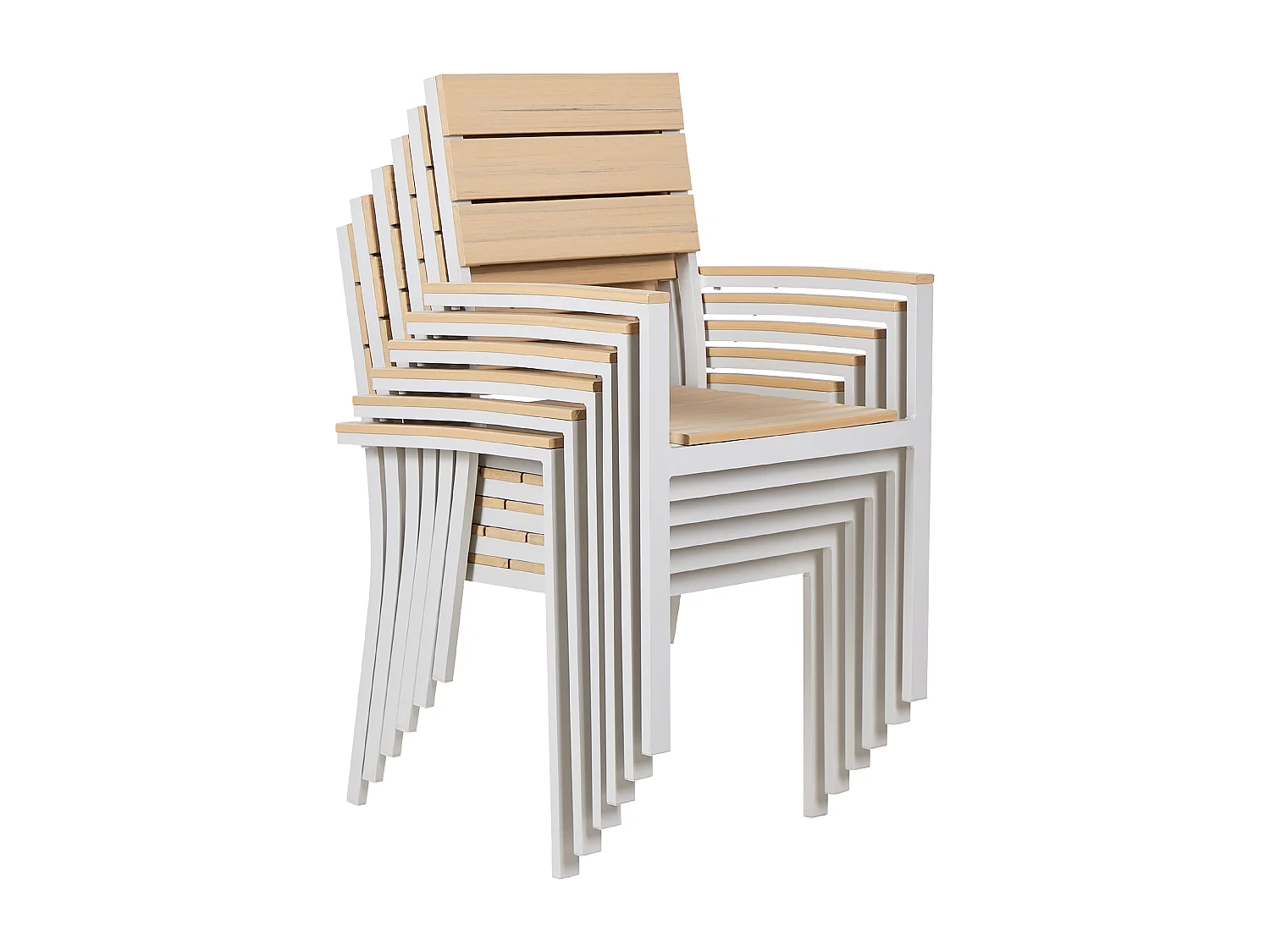 Lot de 6 chaises de jardin COMO Beige