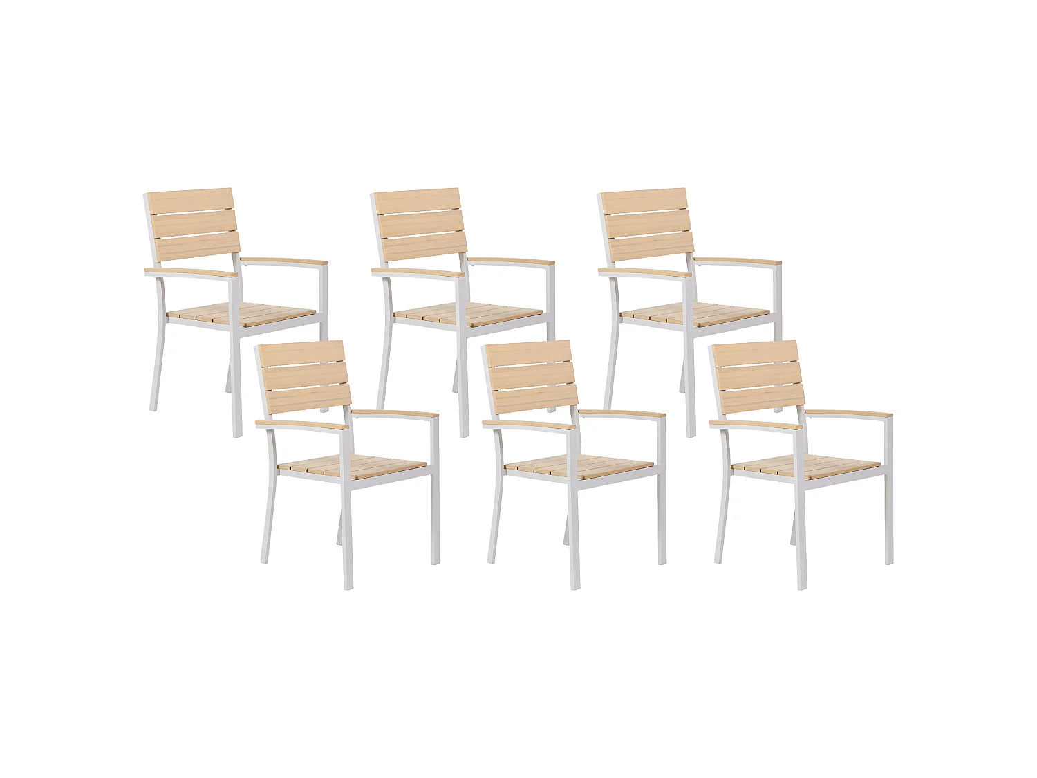Set of 6 Garden Chairs COMO Beige