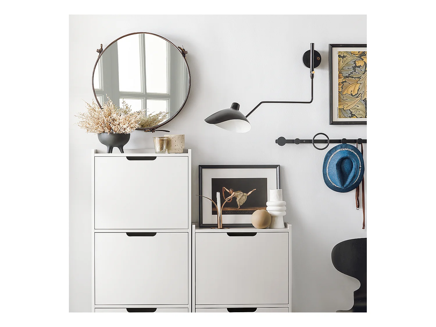 Scarpiera Con 3 Ribalte Scarpiera Con 6 Ripiani Scarpiera Bianca Portascarpe Salvaspazio Regolabili L50xP19xA129cm FSR151-H-W SoBuy