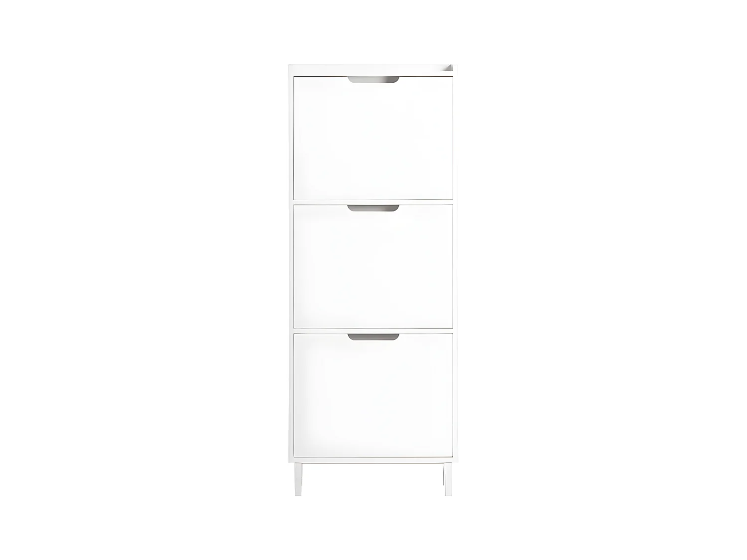 SoBuy Meuble de Rangement à Chaussures avec 3 Abattants Armoire à Chaussures Commode à Chaussures Meuble d'Entrée Rangement – Blanc, 50x19x129 cm, FSR151-H-W