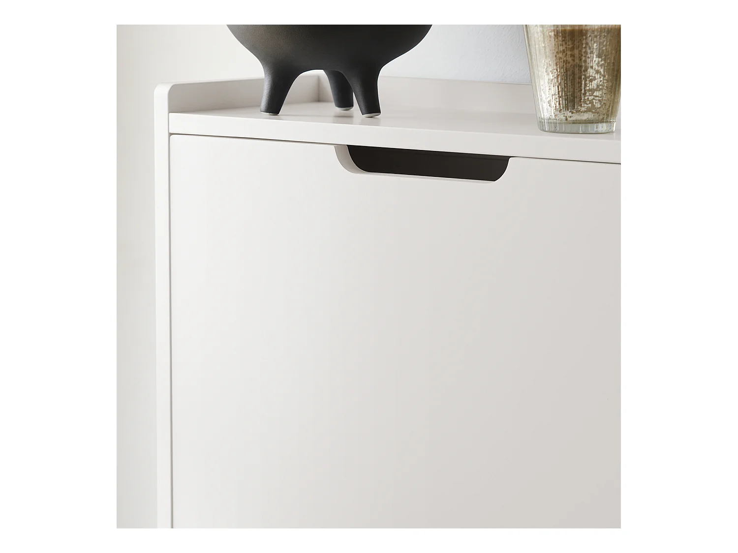 SoBuy Meuble de Rangement à Chaussures avec 3 Abattants Armoire à Chaussures Commode à Chaussures Meuble d'Entrée Rangement – Blanc, 50x19x129 cm, FSR151-H-W