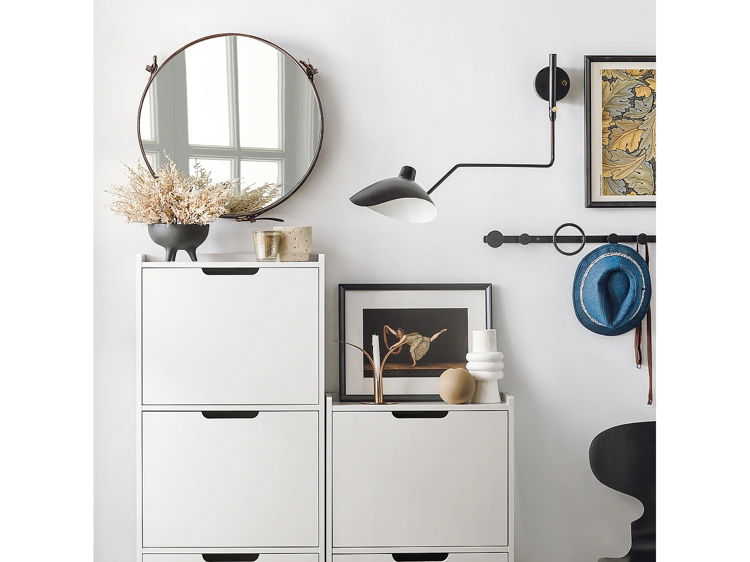 Zapatero Estrecho con 3 Solapas Organizador para Zapatos de Entrada 50 x 19 x 129 cm Blanco FSR151-H-W SoBuy ES