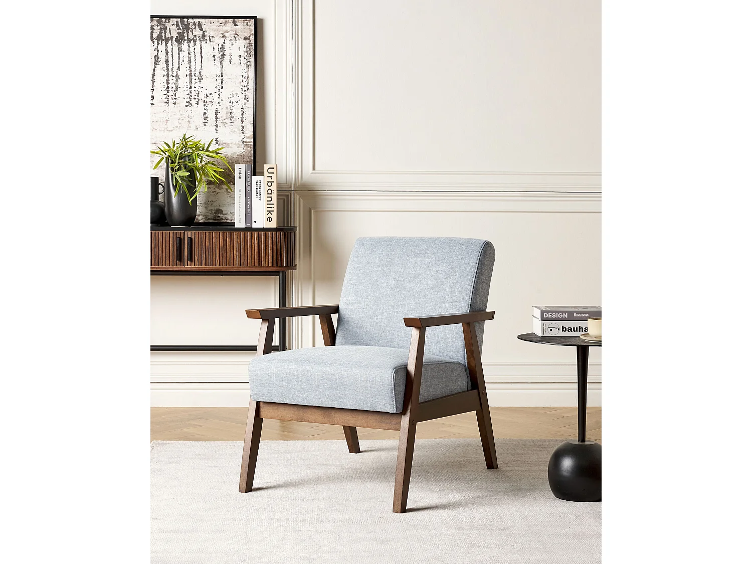 Fauteuil ASNES Tissu Gris clair