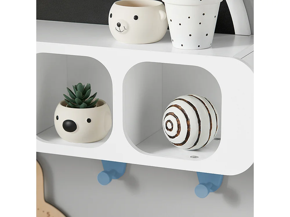 SoBuy Étagères de Rangement Suspendue Chambre d’Enfant, Étagère Murale pour Enfant, 70x20x53 cm, KMB86-W