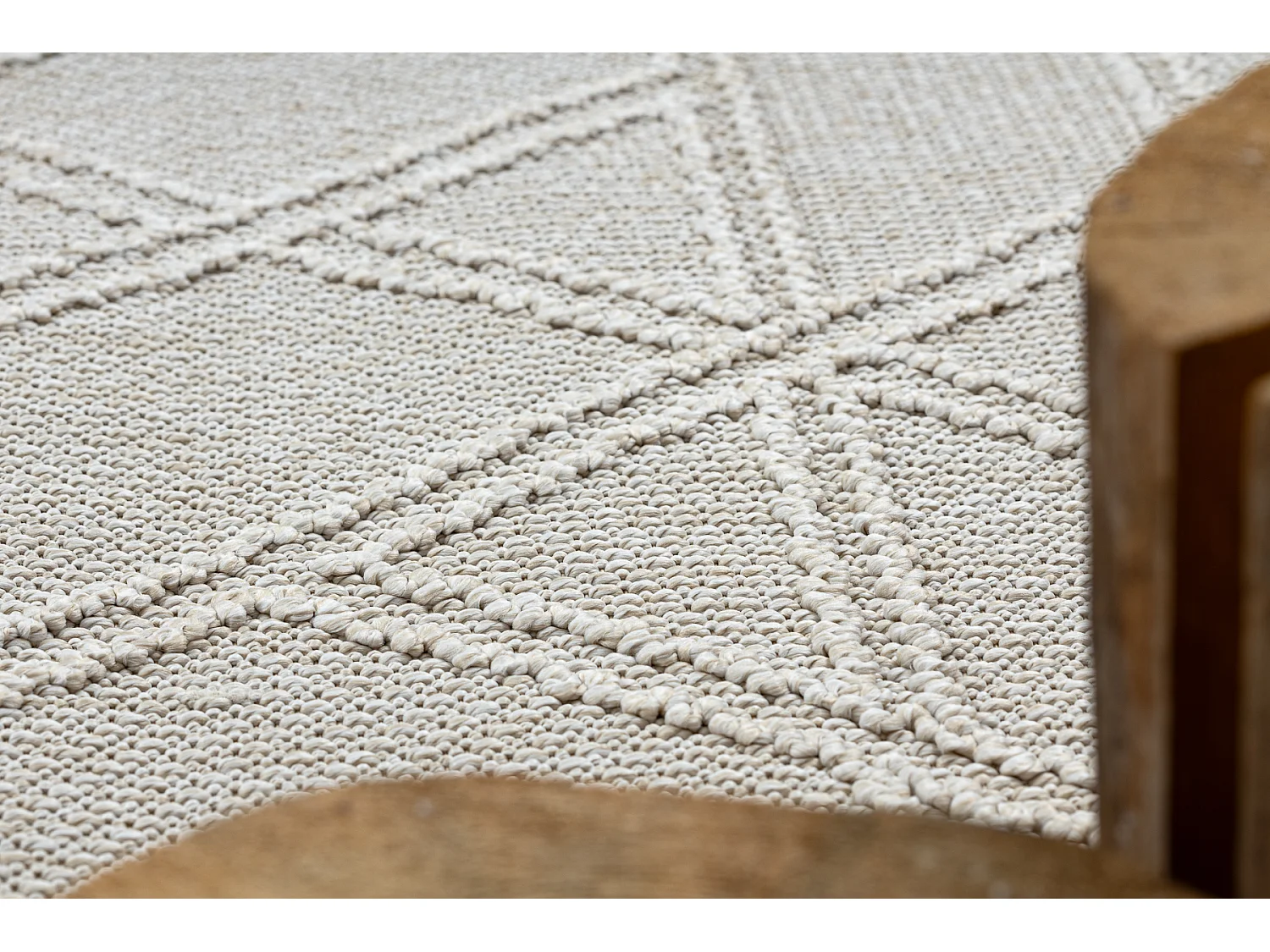 Teppich JERSEY 19241 creme - Rauten, geometrisch, struktur, Schleife B 60x100 cm