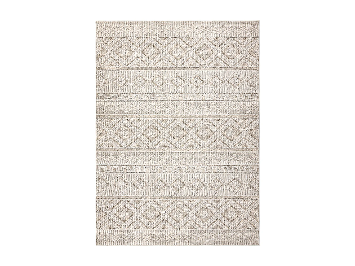 Tapis JERSEY 19234 beige - Losangos, structurelles, boucle BOHO 60x100 cm