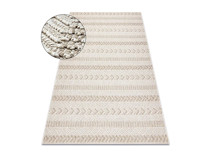 Tapijt JERSEY 19243 beige - Chevron, structureel, lus BOHO 120x170 cm