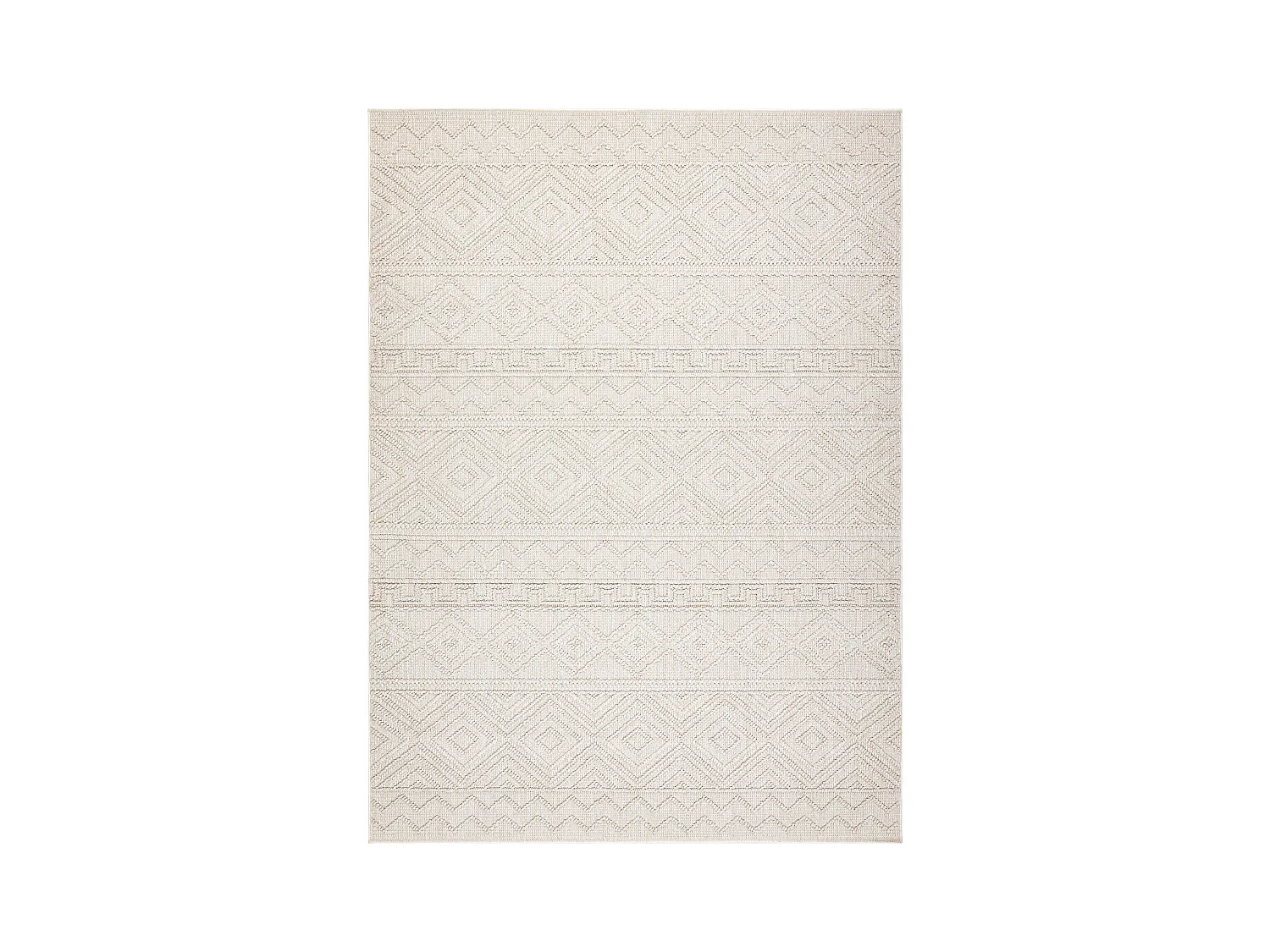 Teppich JERSEY 19234 creme - Rauten, Struktur, Schleife BOHO 80x150 cm
