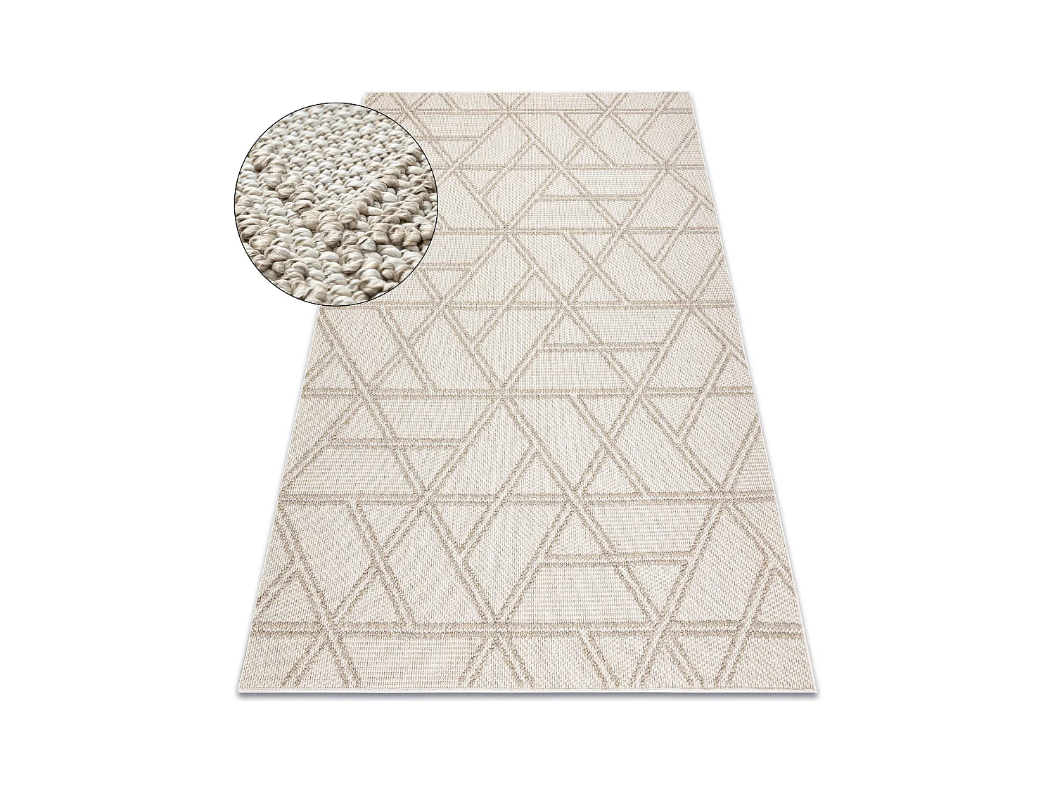 Tapijt JERSEY 19241 beige - Ruiten, geometrisch structureel, lus BOHO 120x170 cm