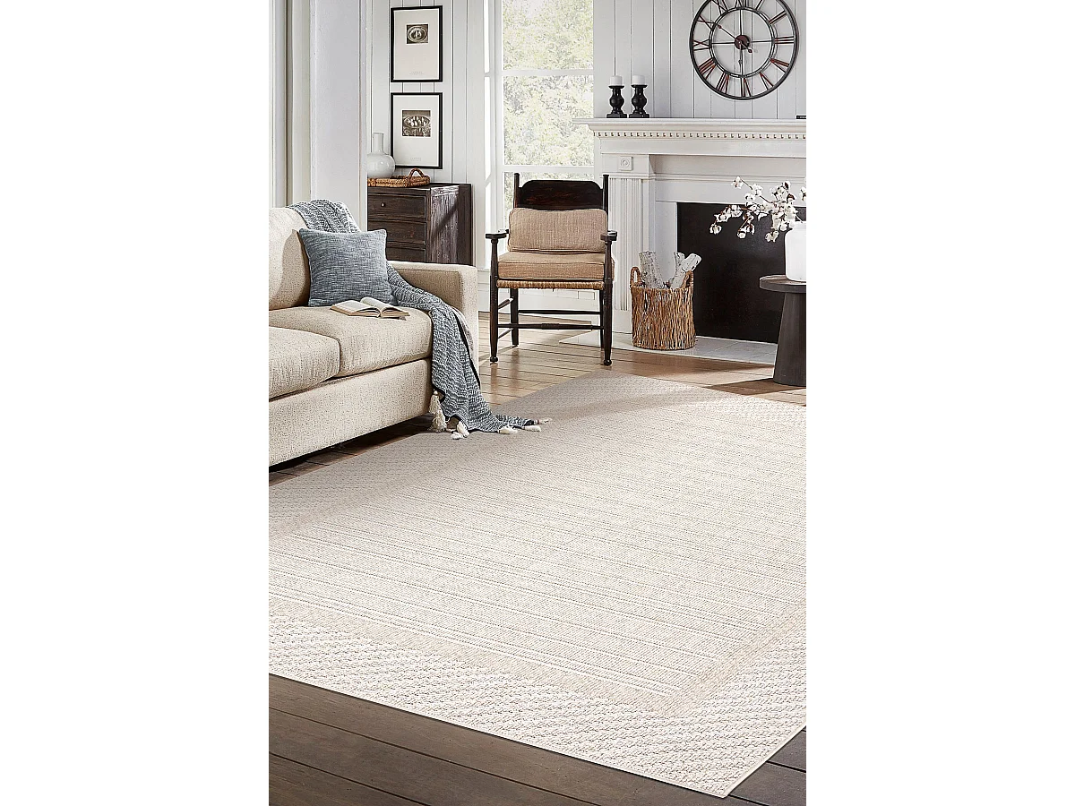 Tapis JERSEY 19261 beige - Cadre, structurelles, boucle BOHO 200x290 cm