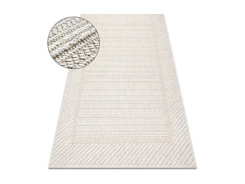 Teppich JERSEY 19261 beige - Rahmen, struktur, Schleife BOHO 140x190 cm