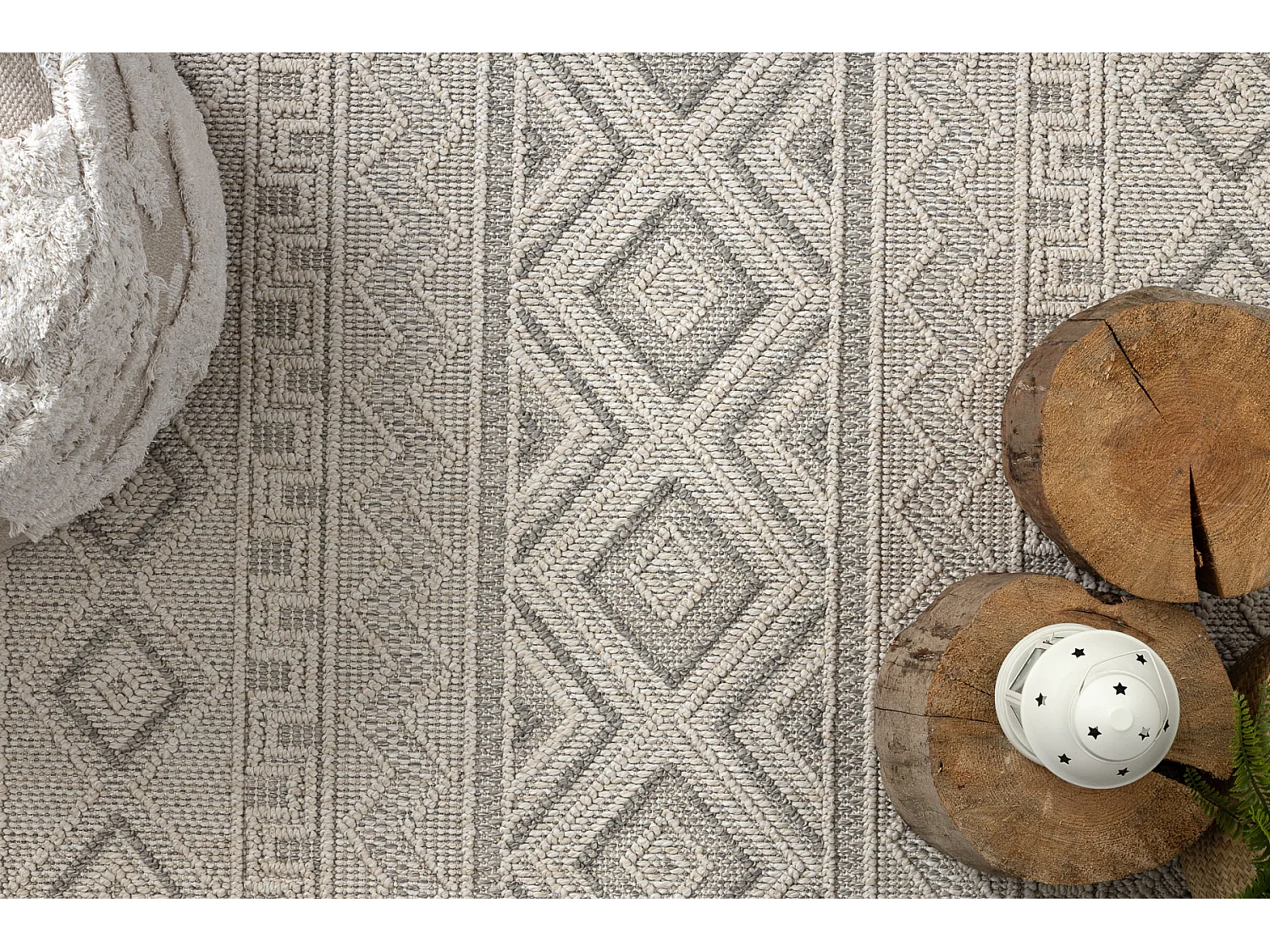 Tappeto JERSEY 19234 grigio - Rombi strutturali, loop BOHO 180x270 cm