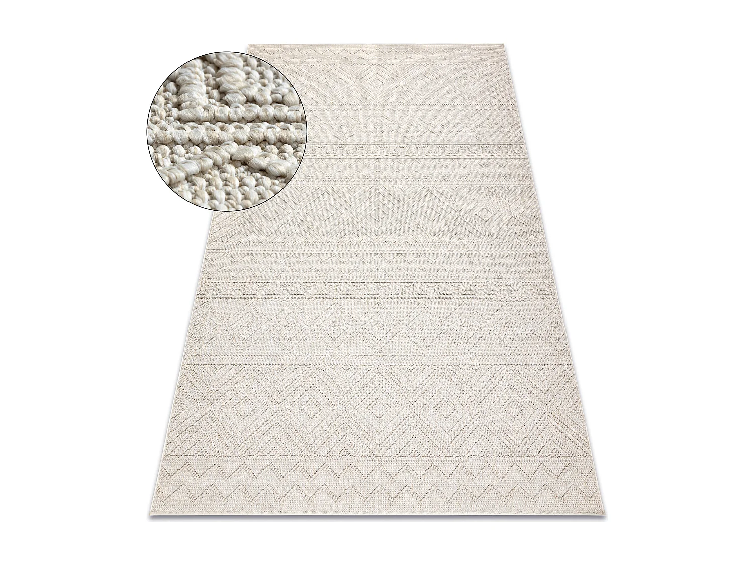 Tapis JERSEY 19234 crème - Losangos, structurelles, boucle BOHO 180x270 cm