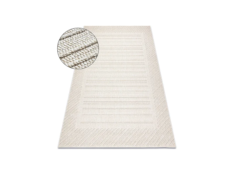 Teppich JERSEY 19261 creme - Rahmen, struktur, Schleife BOHO 140x190 cm