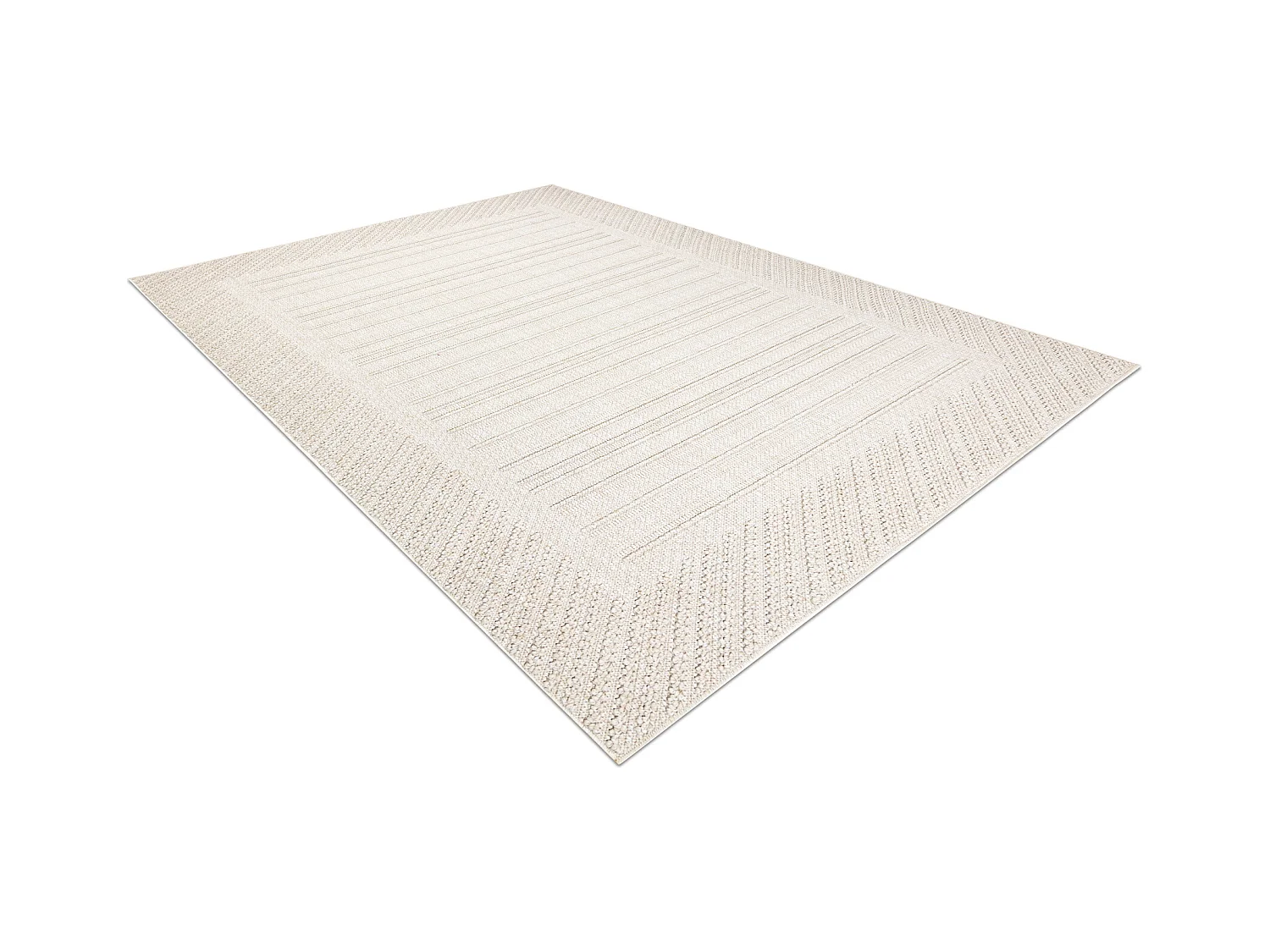 Teppich JERSEY 19261 creme - Rahmen, struktur, Schleife BOHO 140x190 cm