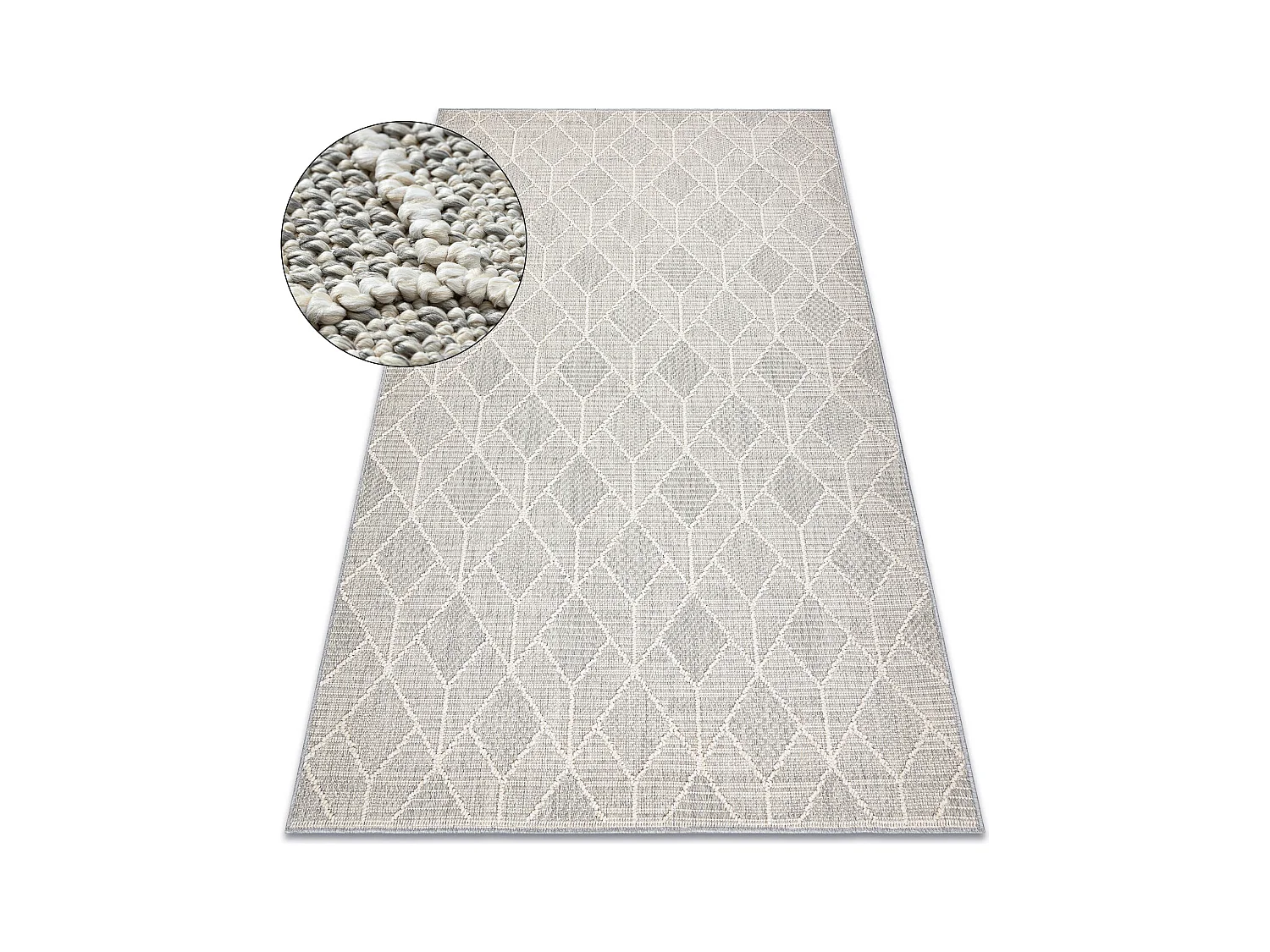 Tapis JERSEY 19231 gris - géométrique structurelles, boucle BOHO 240x330 cm