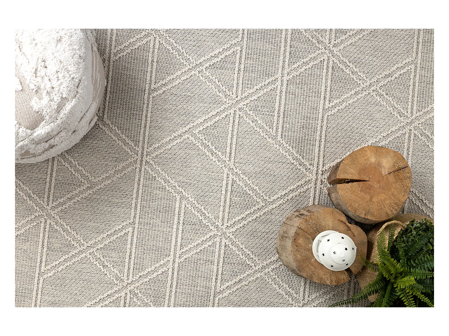 Tapis JERSEY 19241 gris - Losangos, géométrique structurelles, boucl 140x190 cm
