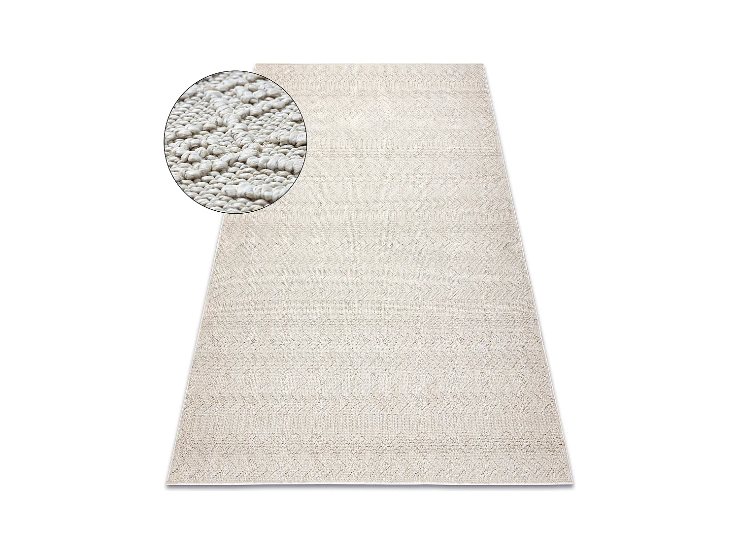 Tapis JERSEY 19243 crème - Chevron, structurelles, boucle BOHO 160x220 cm