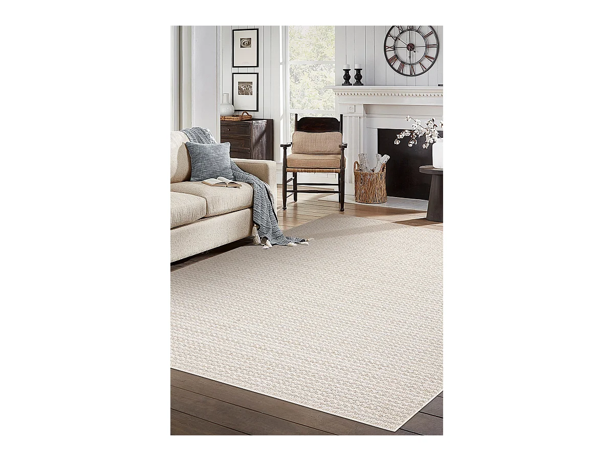 Alfombra JERSEY 19236 beige - estructural, lazo BOHO 140x190 cm