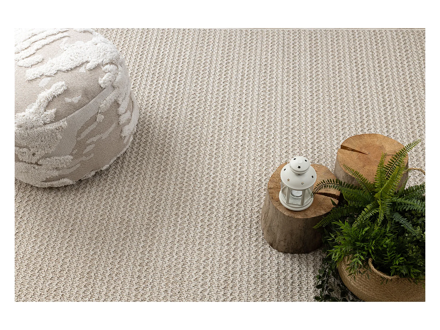 Alfombra JERSEY 19236 beige - estructural, lazo BOHO 140x190 cm