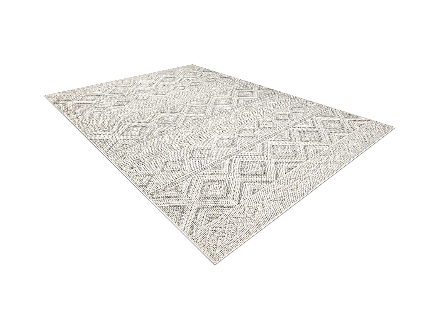 Tapijt JERSEY 19234 grijs - Ruiten, structureel, lus BOHO 140x190 cm