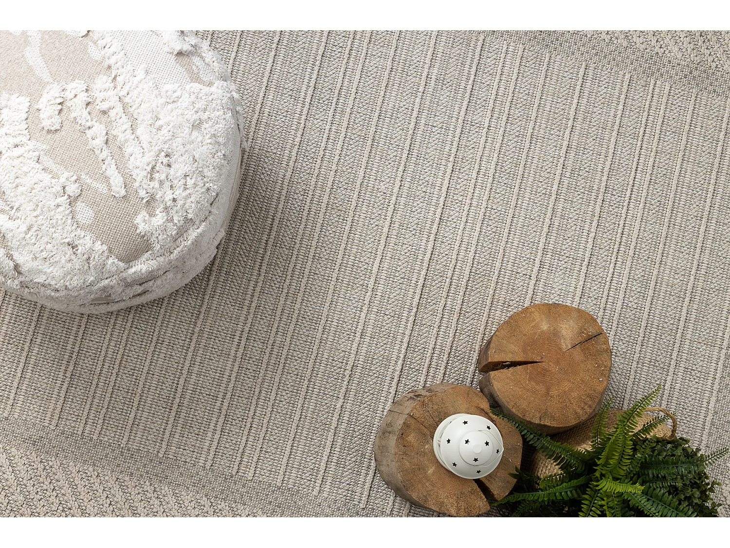 Tapis JERSEY 19261 gris - Cadre, structurelles, boucle BOHO 200x290 cm