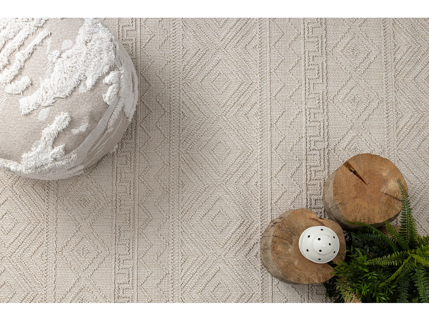 Tapis JERSEY 19234 crème - Losangos, structurelles, boucle BOHO 240x330 cm