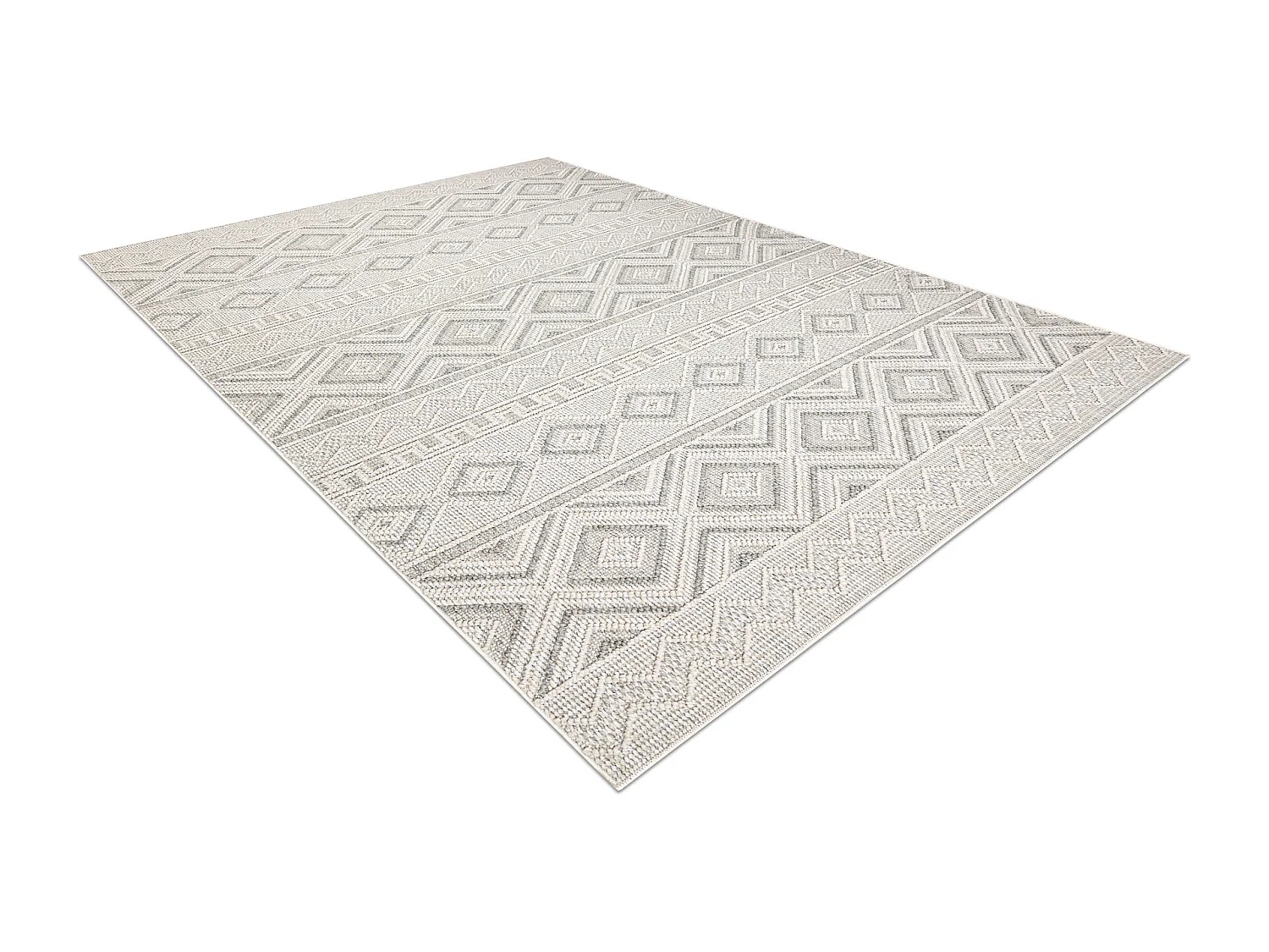 Tapis JERSEY 19234 gris - Losangos, structurelles, boucle BOHO 160x220 cm