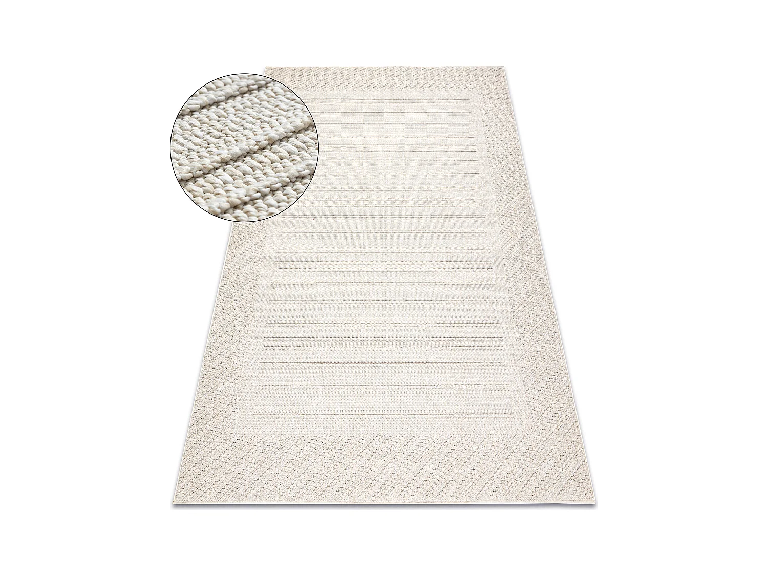 Tapis JERSEY 19261 crème - Cadre, structurelles, boucle BOHO 80x150 cm