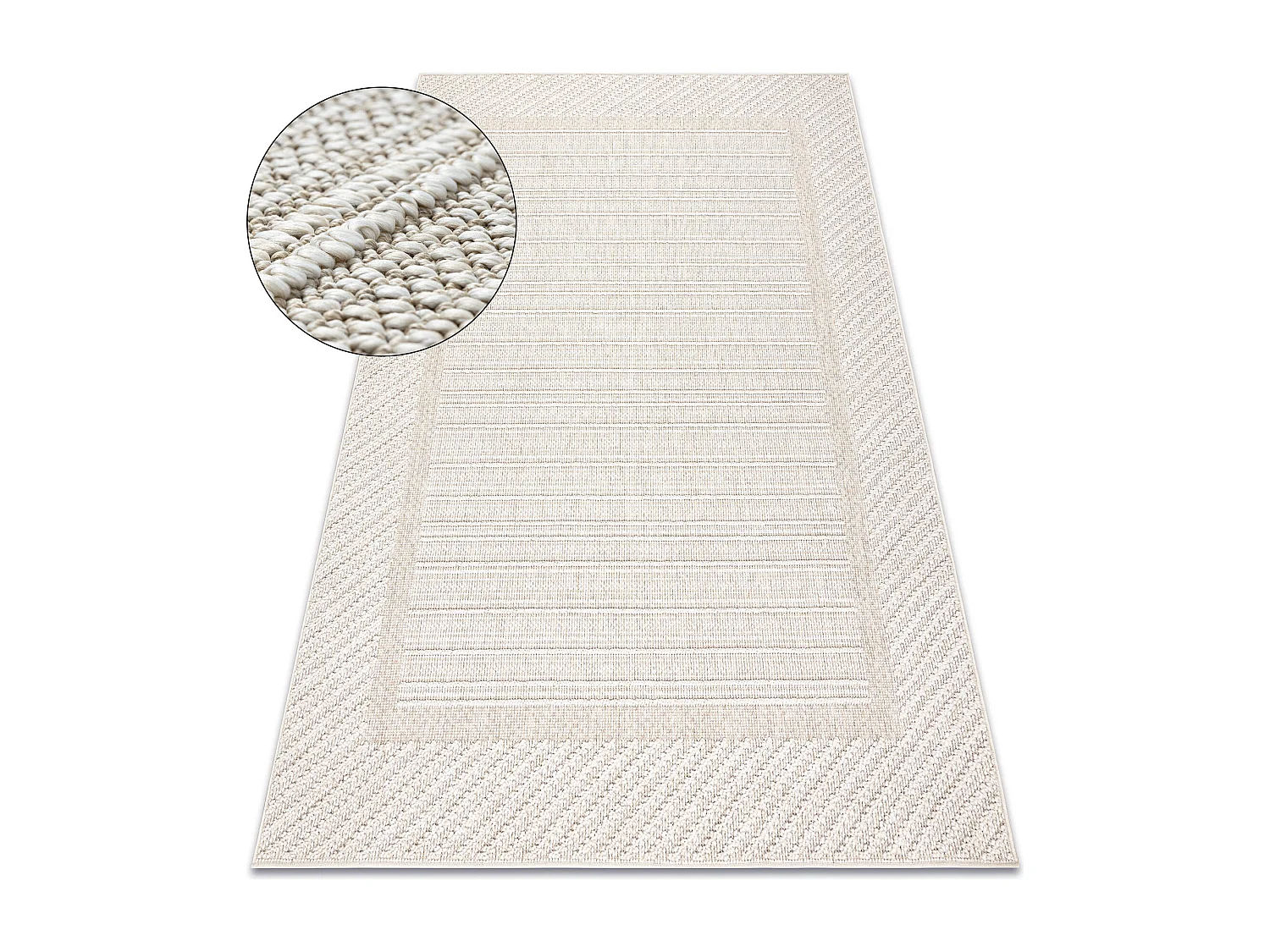 Teppich JERSEY 19261 beige - Rahmen, struktur, Schleife BOHO 240x330 cm