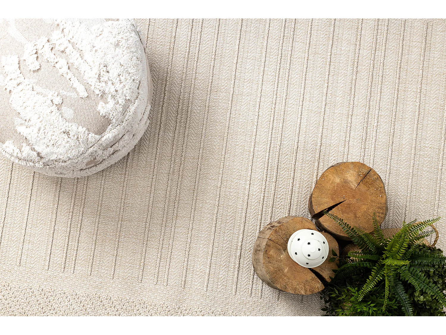 Teppich JERSEY 19261 creme - Rahmen, struktur, Schleife BOHO 180x270 cm