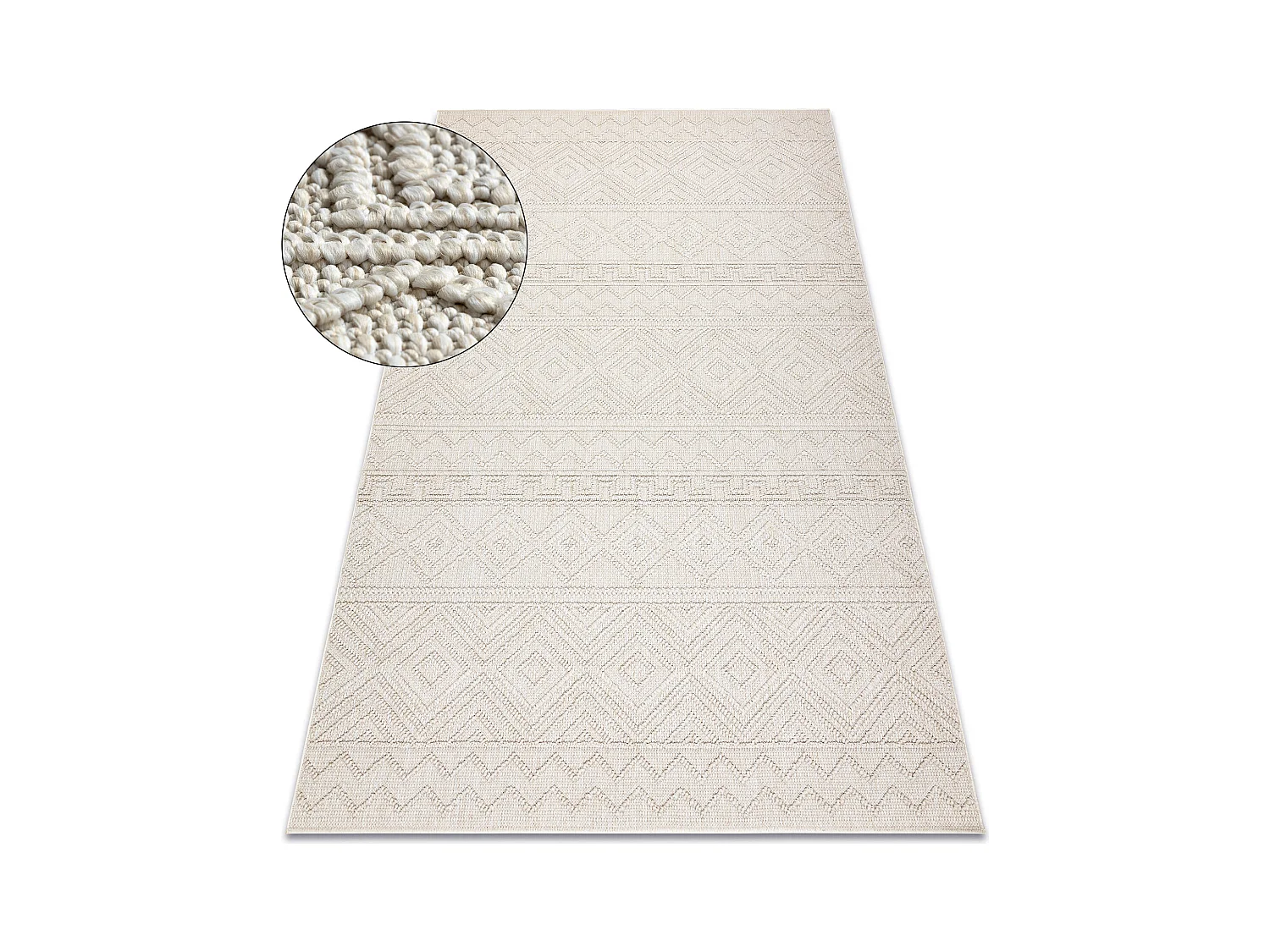 Tapis JERSEY 19234 crème - Losangos, structurelles, boucle BOHO 160x220 cm