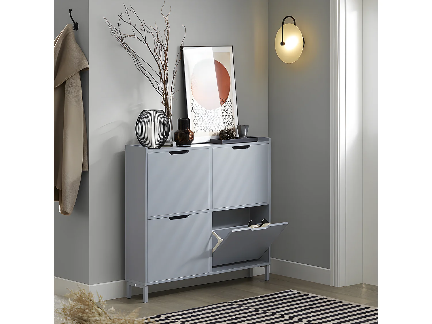 SoBuy armário de sapatos, Armário de sapatos estreito, armário para sapatos FSR100-SCH