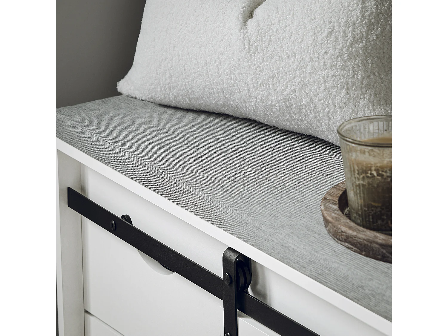 Ławka na buty z drzwiami przesuwnymi FSR153-W